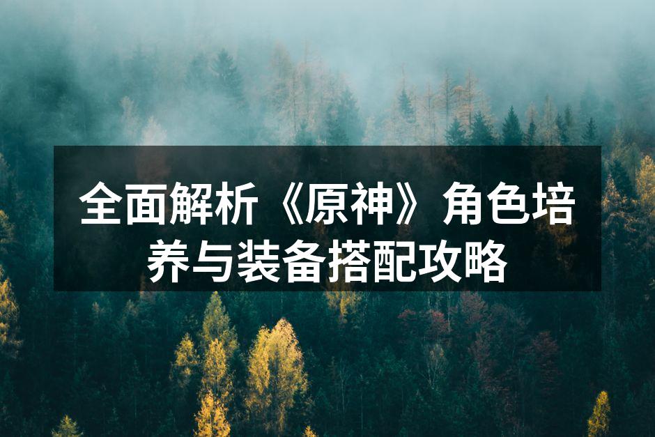 全面解析《原神》角色培养与装备搭配攻略